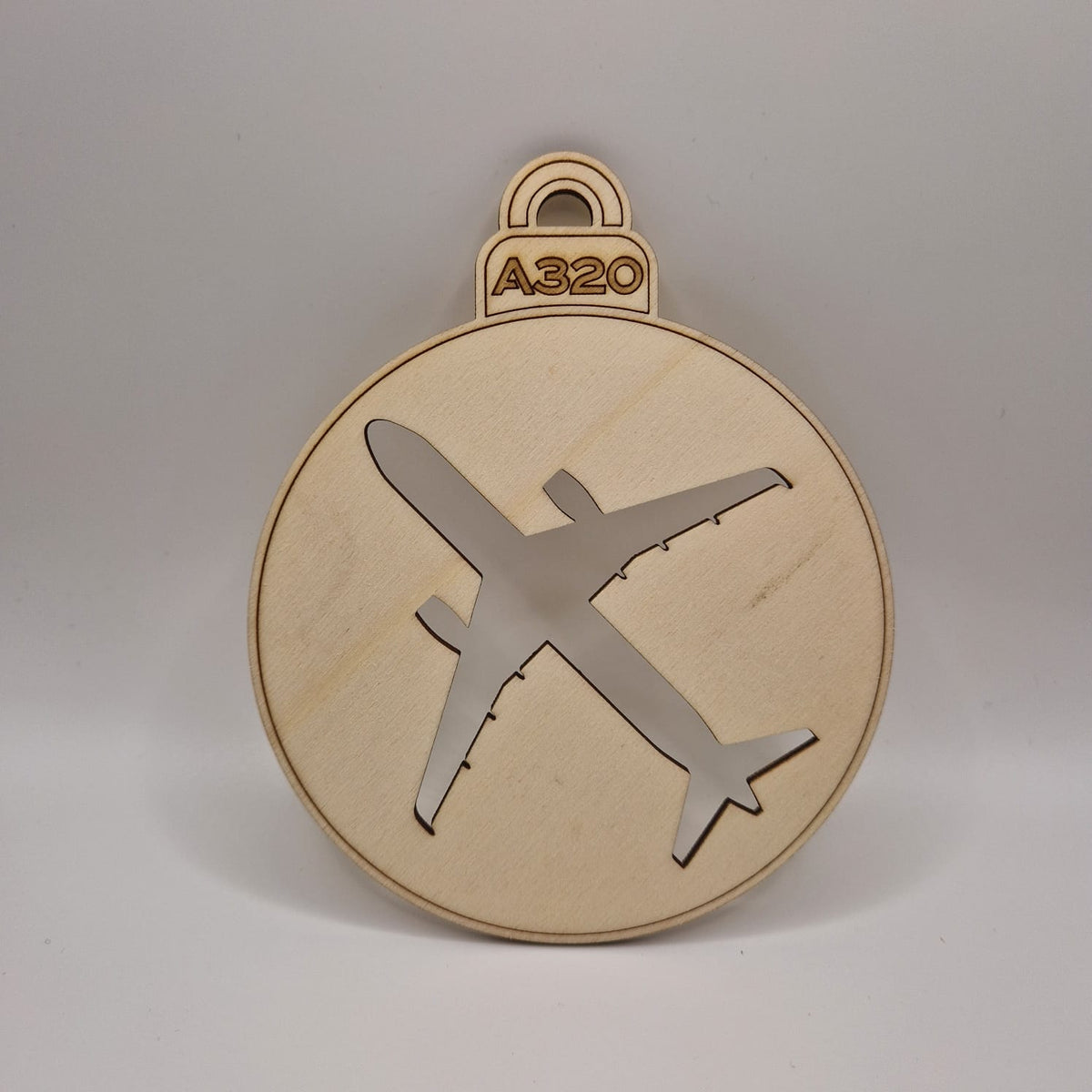 Wooden Airbus A320 Bauble Decoration
