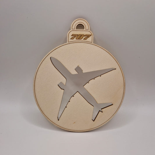 Wooden Boeing 787 Bauble Decoration