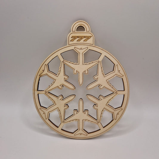 Wooden Boeing 777 Bauble Aircraft Formation Decoration